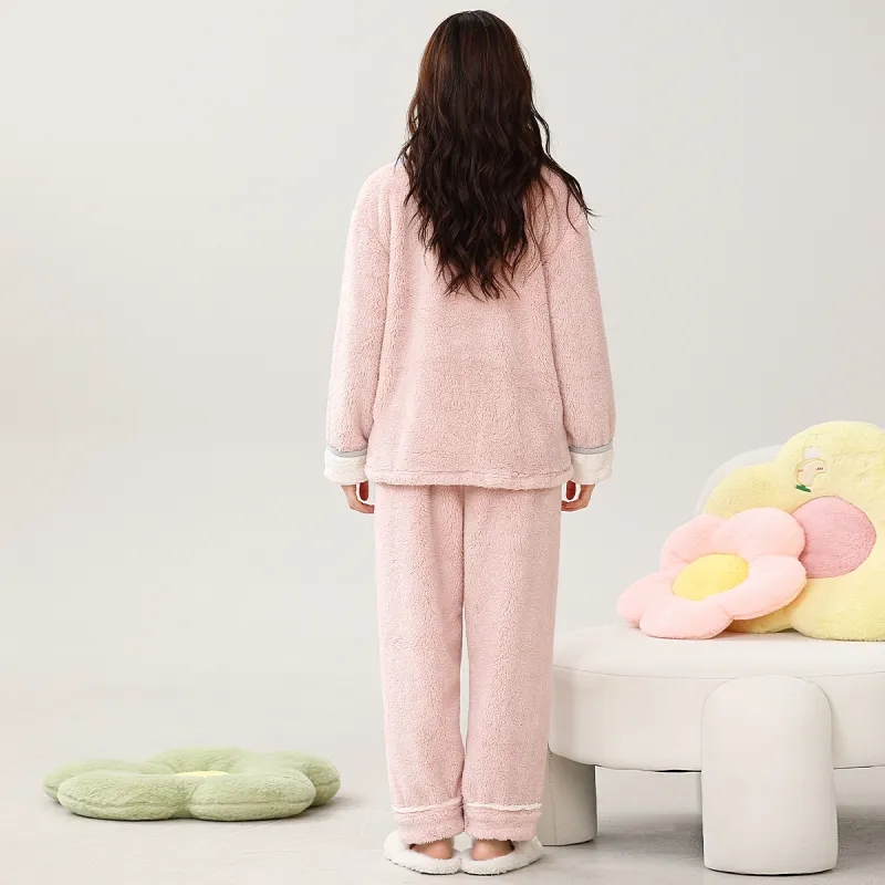 H YXIANG Pajama Set Women's Pink-4