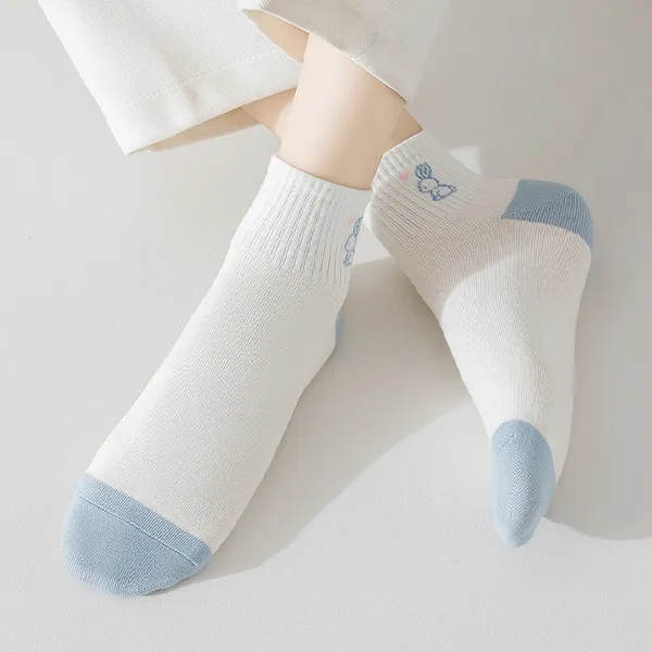 H YXIANG Ankle Socks Women's 5 Pack Light Blue Shades-1