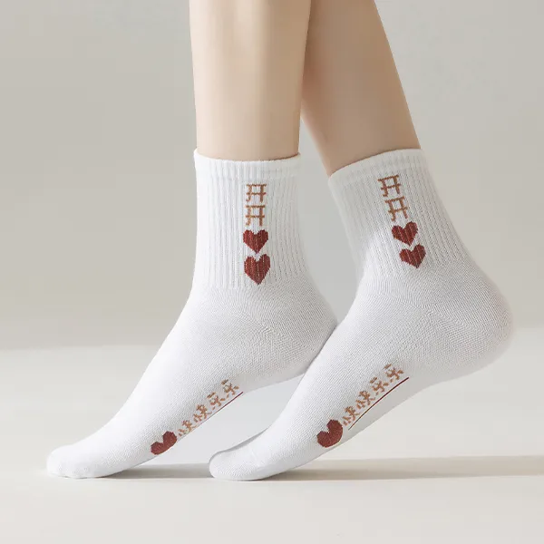 H YXIANG Mid Calf Socks Women's 5 Pack-1