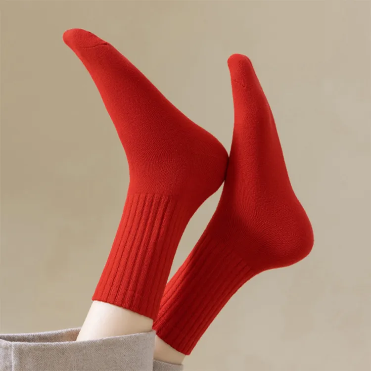 H YXIANG Mid Calf Socks Women's 4 Pack-28