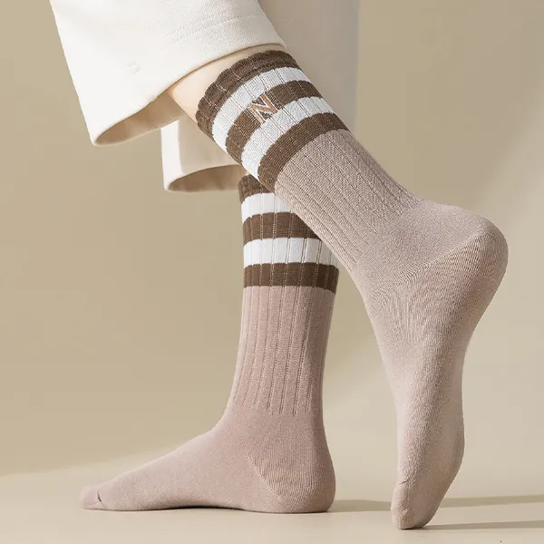 H YXIANG Mid Calf Socks Women's 4 Pack-2