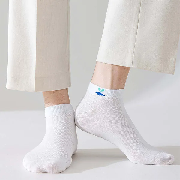H-YXIANG No-Show Socks Men's 6 Pack White-2