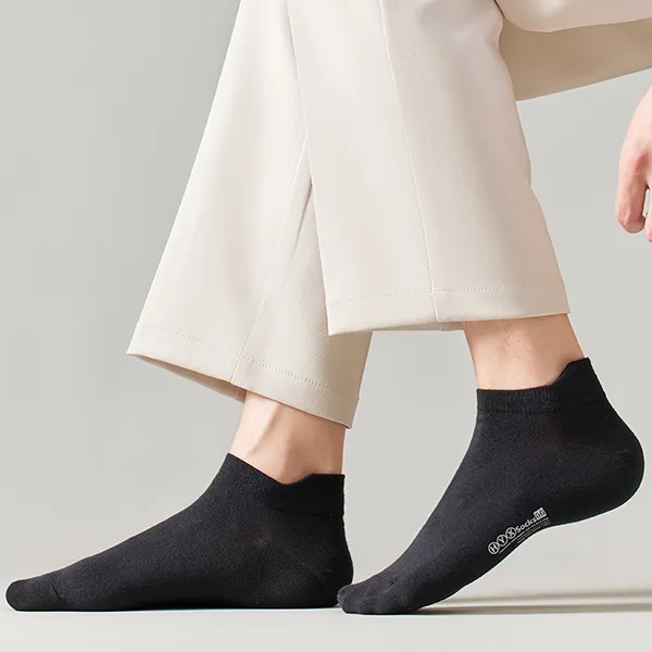 H YXIANG Ankle Socks Men's 6 Pack Black-3