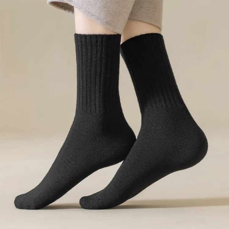 H YXIANG Mid Calf Socks Women's 4 Pack-19