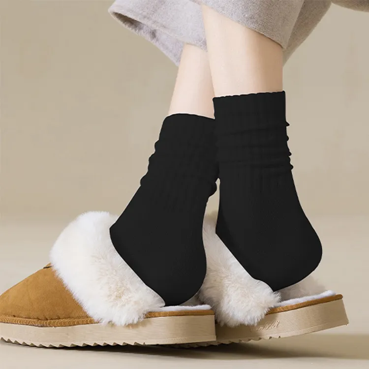 H YXIANG Mid Calf Socks Women's 4 Pack-21