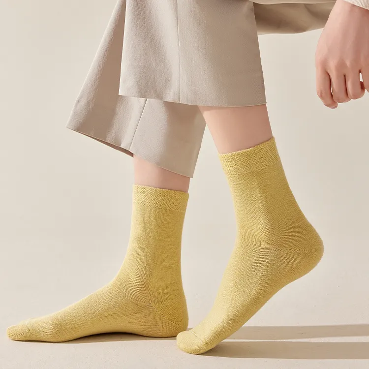 H YXIANG Mid Calf Socks Women's 4 Pack-5