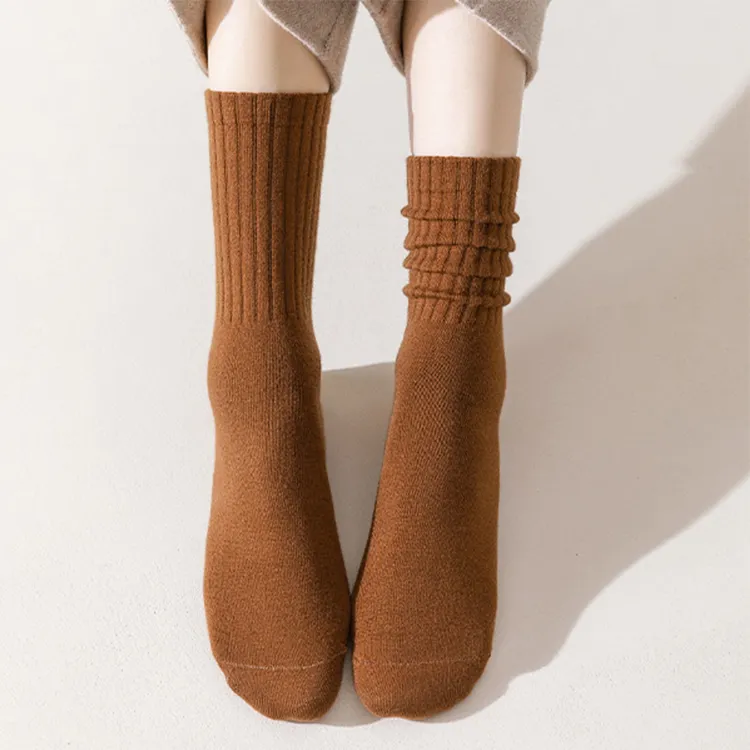 H YXIANG Mid Calf Socks Women's 4 Pack-8