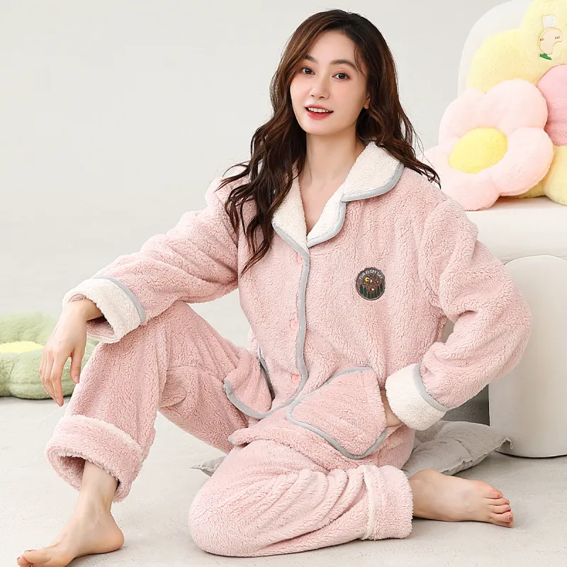 H YXIANG Pajama Set Women's Pink-2
