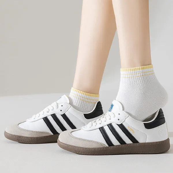 H YXIANG Ankle Socks Women's 6 Pack White-5
