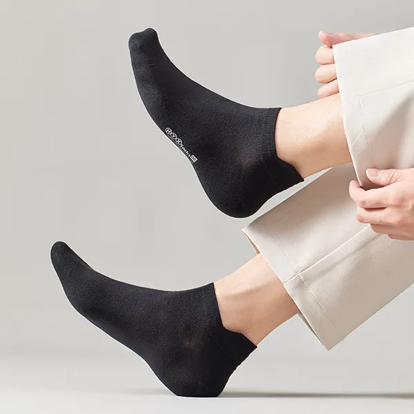 H YXIANG Ankle Socks Men's 6 Pack Black-2