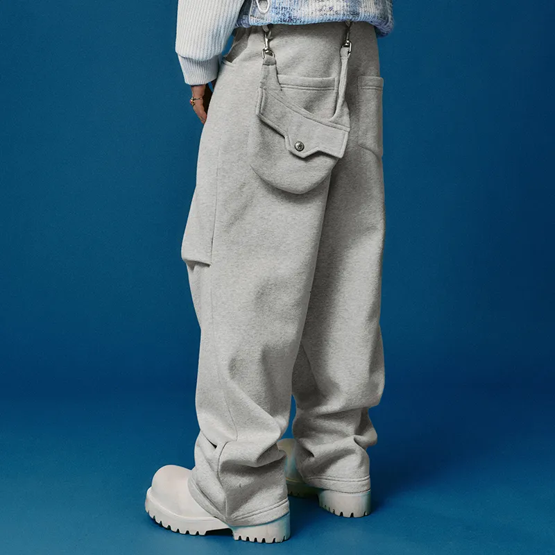 YADcrew Casual Pants Unisex Heather Gray-4