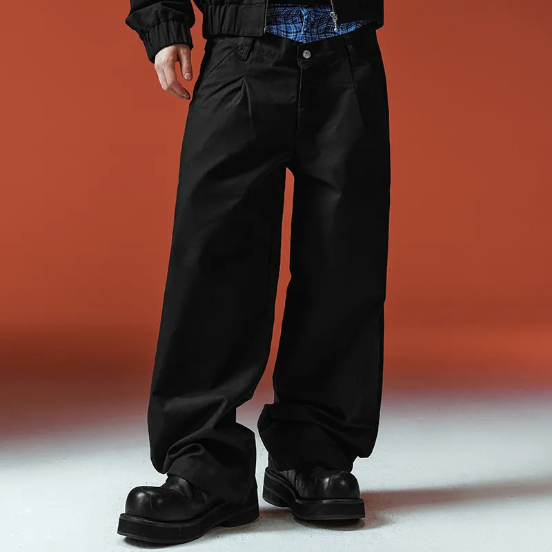 YADcrew Casual Pants Unisex Black-5