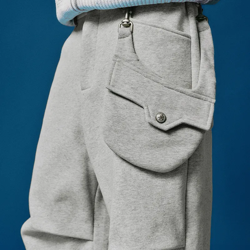 YADcrew Casual Pants Unisex Heather Gray-3