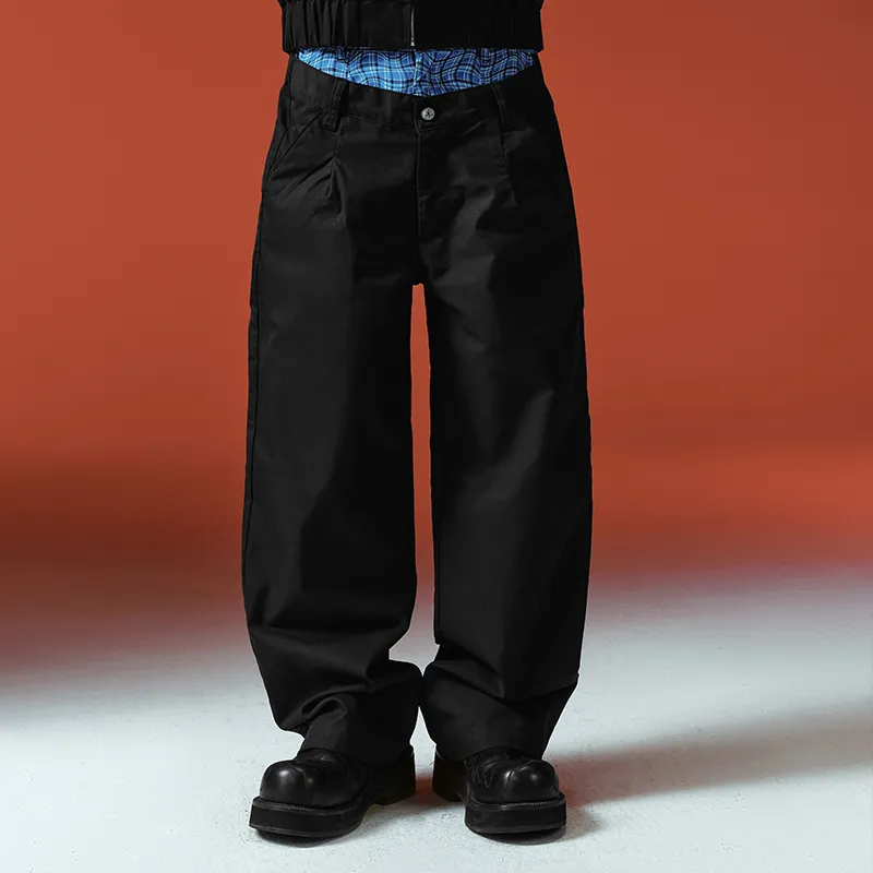 YADcrew Casual Pants Unisex Black-2