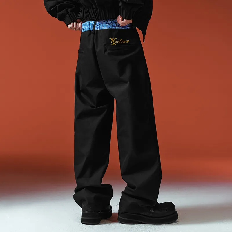 YADcrew Casual Pants Unisex Black-4