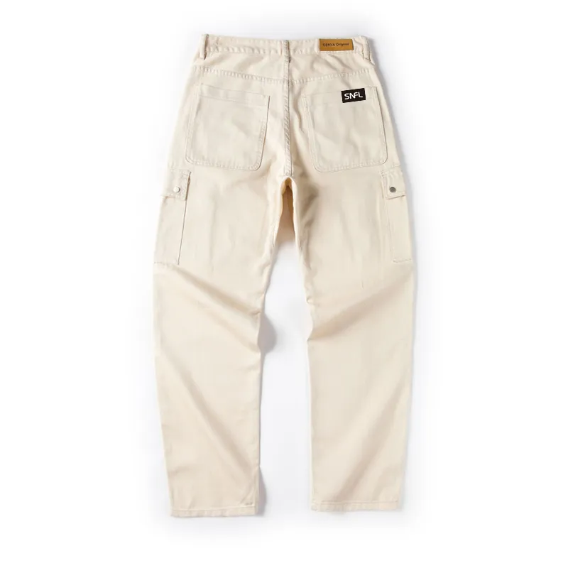 SNOW FLYING Cargo Pants Unisex Light Yellow-1