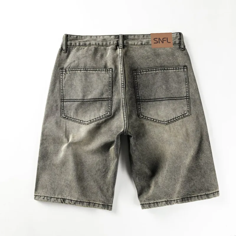 SNOW FLYING Denim Shorts Men Earth Yellow-1