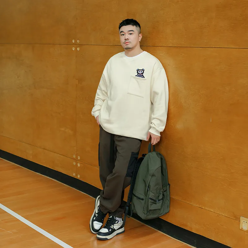 WAYNEXZAVIER Sweatshirts Men Apricot-6