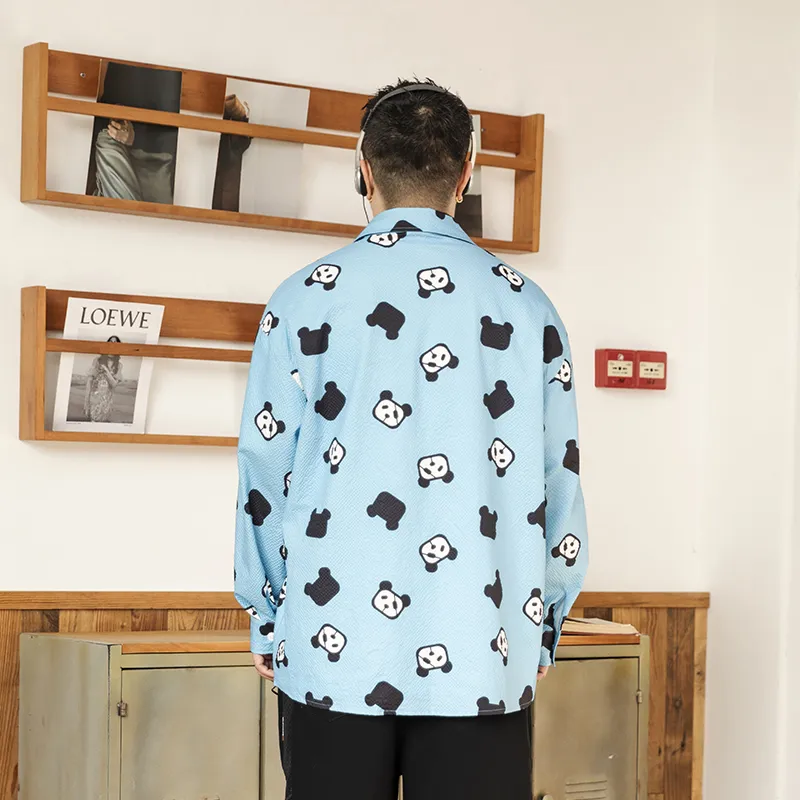WAYNEXZAVIER Spring And Fall Seasons Shirt Men's Blue-4
