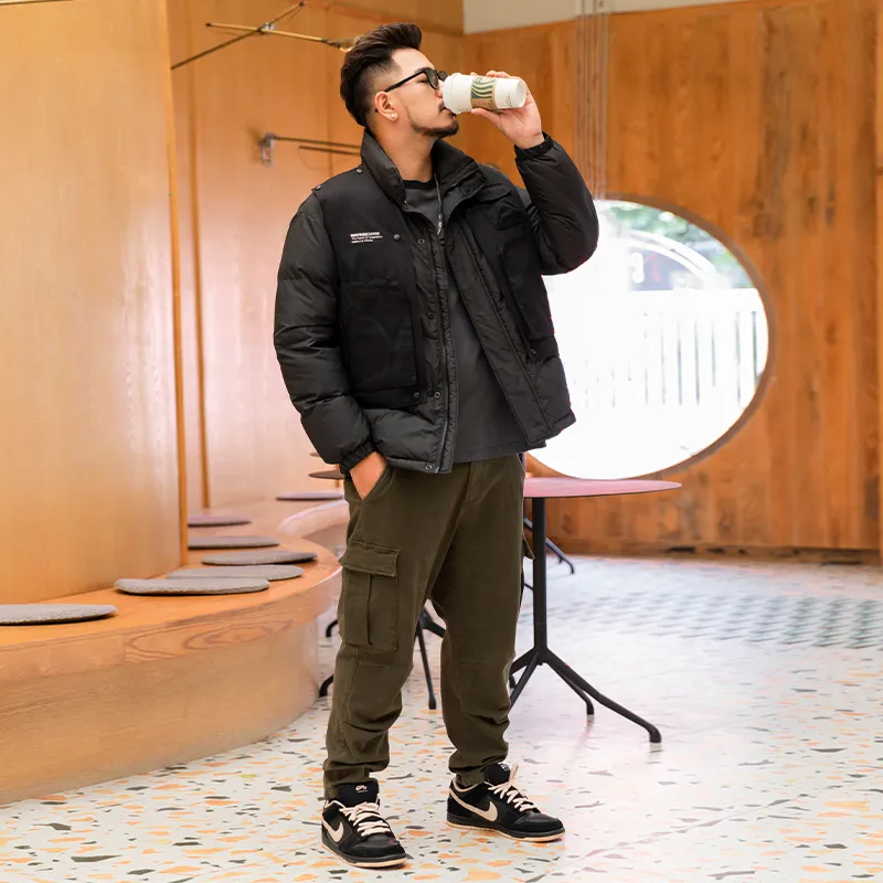 WAYNEXZAVIER Puffer Jackets Men Black-6