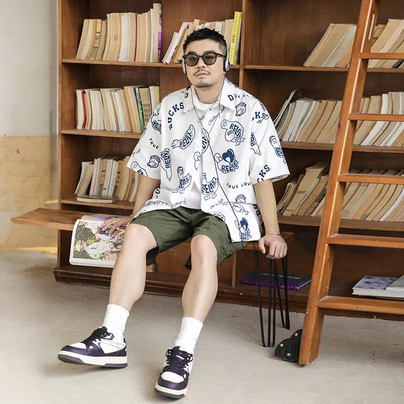 WAYNEXZAVIER Floral Short Sleeved Shirt Men's-5