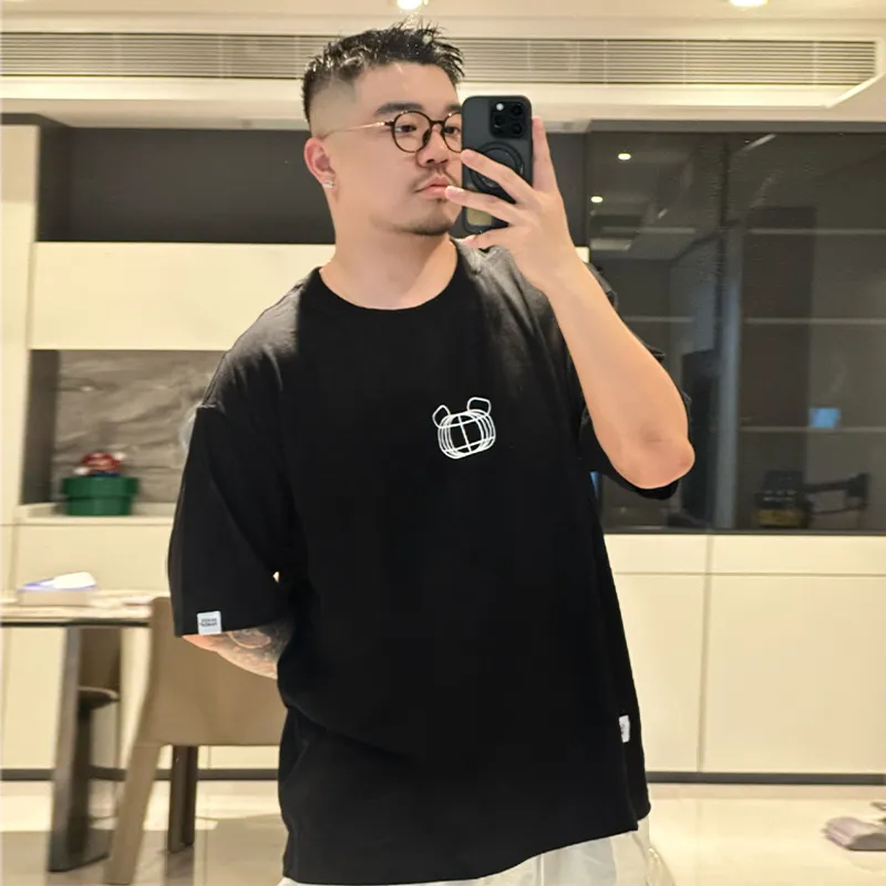 WAYNEXZAVIER 100% Cotton Short Sleeved T Shirt Men's Black-3