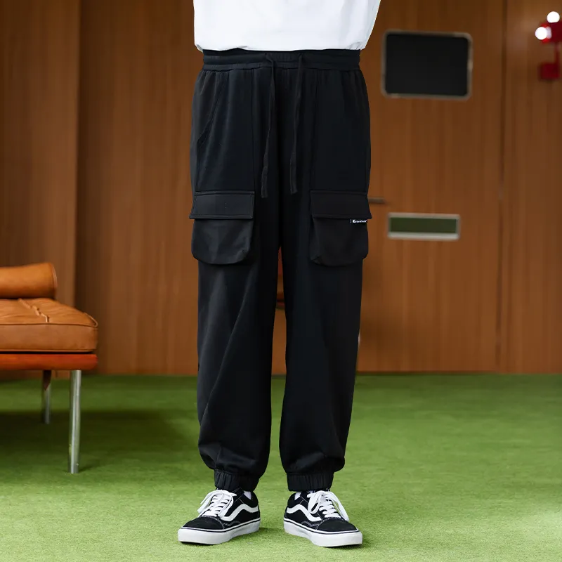 WAYNEXZAVIER Cargo Pants Men Black-2