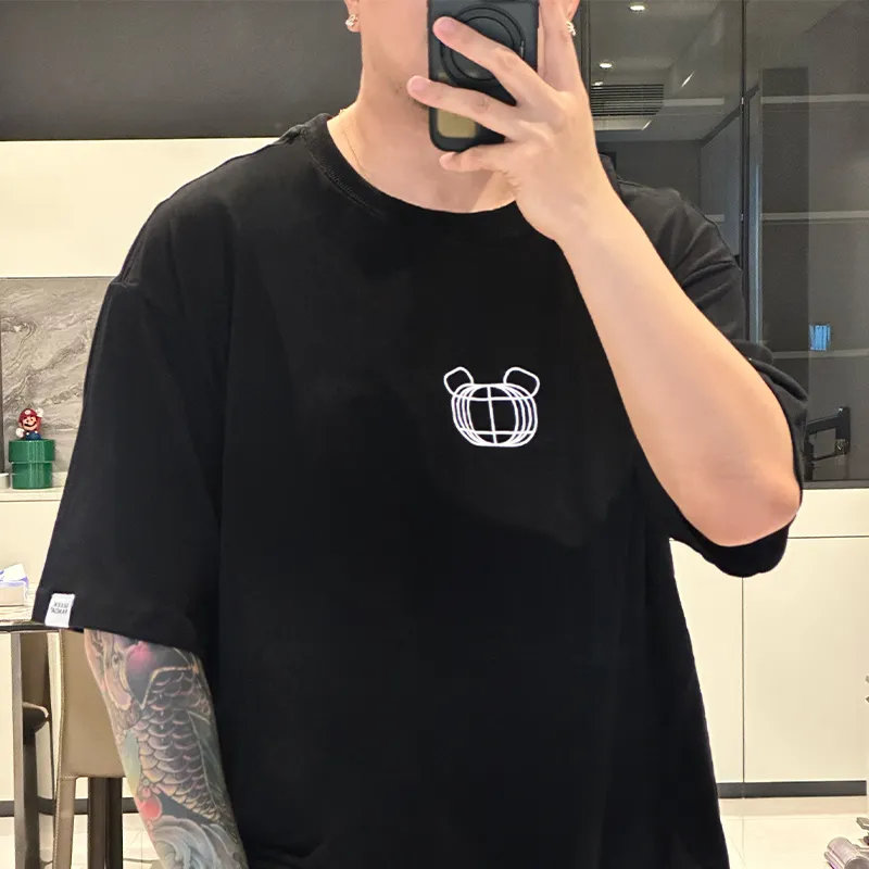 WAYNEXZAVIER 100% Cotton Short Sleeved T Shirt Men's Black-5