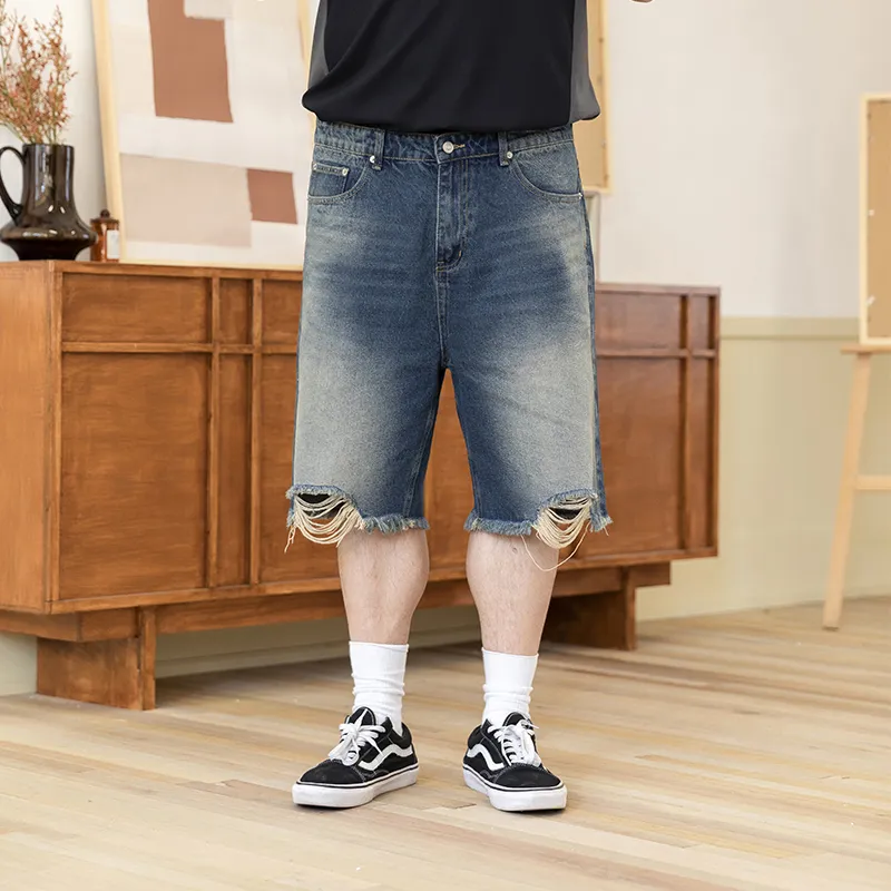 WAYNEXZAVIER Denim Shorts Men's Blue-2
