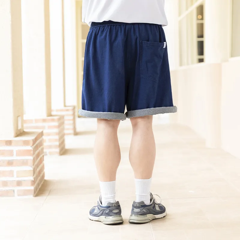 WAYNEXZAVIER Denim Shorts Men Dark Blue-4