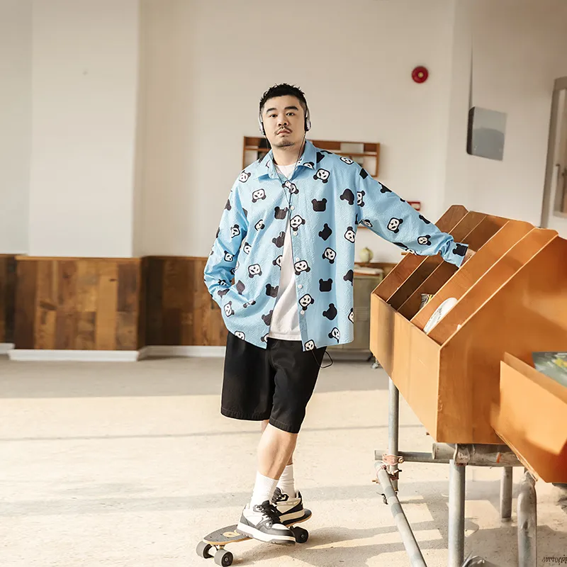 WAYNEXZAVIER Spring And Fall Seasons Shirt Men's Blue-5