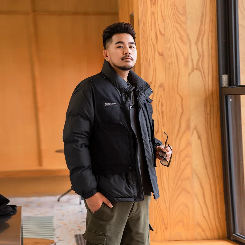 WAYNEXZAVIER Puffer Jackets Men Black-3