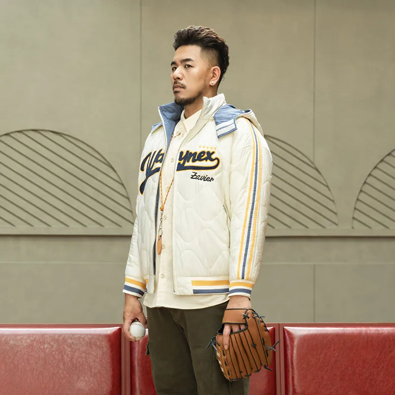 WAYNEXZAVIER Puffer Jackets Men White-3
