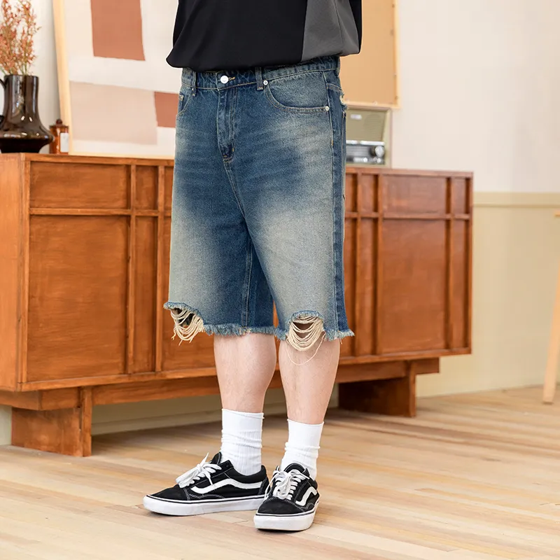 WAYNEXZAVIER Denim Shorts Men's Blue-4