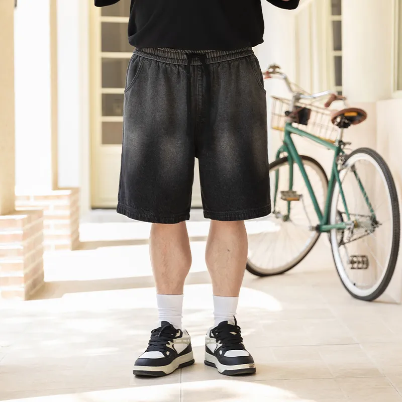 WAYNEXZAVIER Gradient Washable Denim Shorts Men's-2