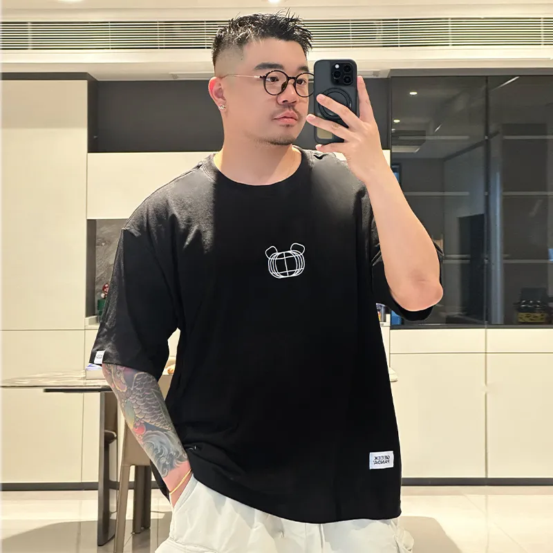 WAYNEXZAVIER 100% Cotton Short Sleeved T Shirt Men's Black-2