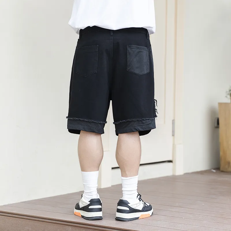 WAYNEXZAVIER Denim Shorts Men's Black-4