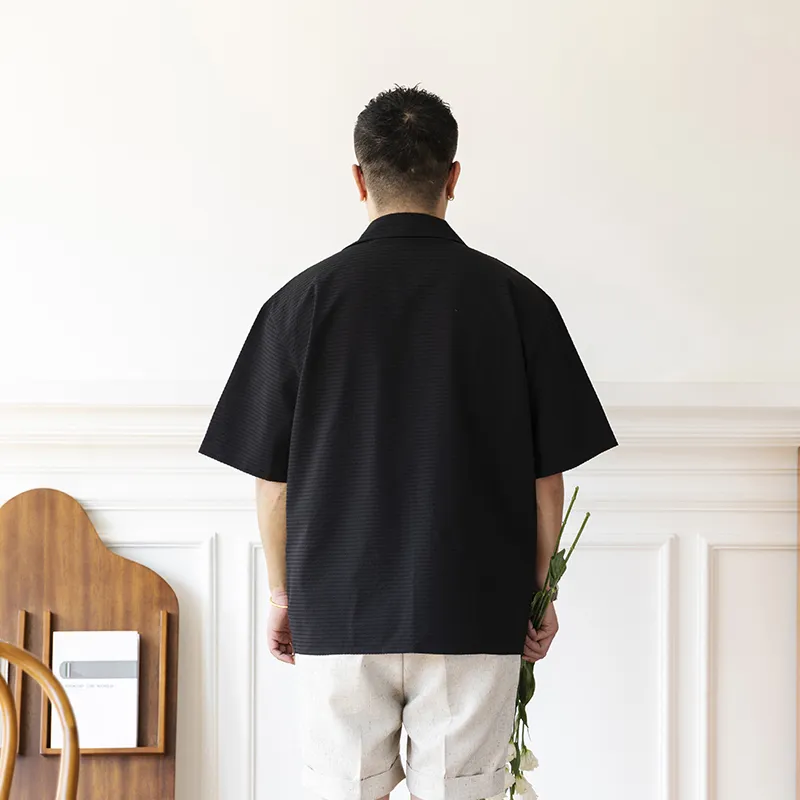 WAYNEXZAVIER Shirts Men Black-4