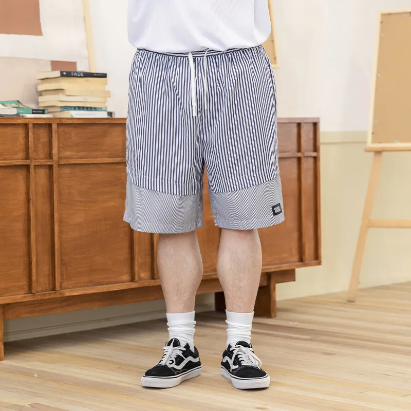 WAYNEXZAVIER Patchwork Stripes Shorts Men's-2