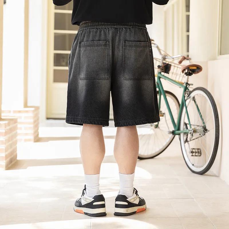 WAYNEXZAVIER Gradient Washable Denim Shorts Men's-4