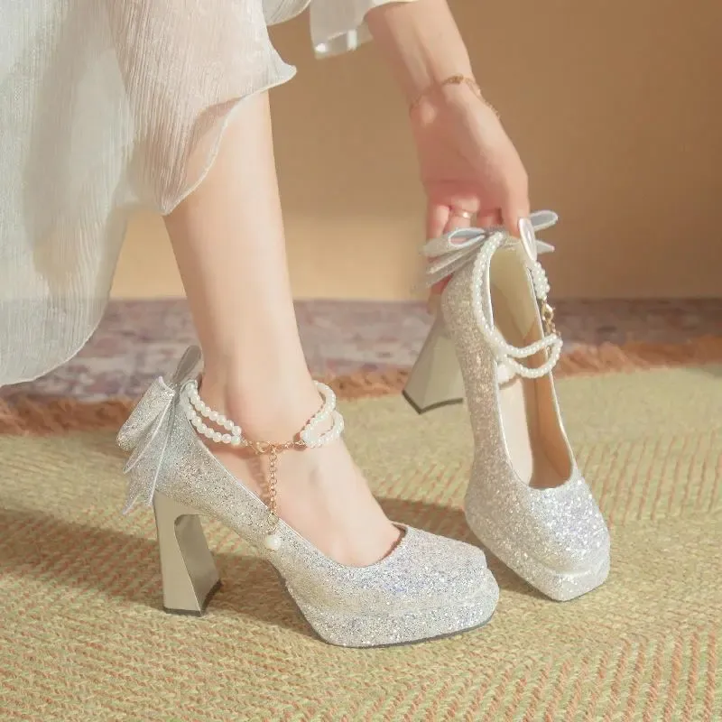 Dawei's House Chunky Heel High Heels Women's Gift Box Set-12