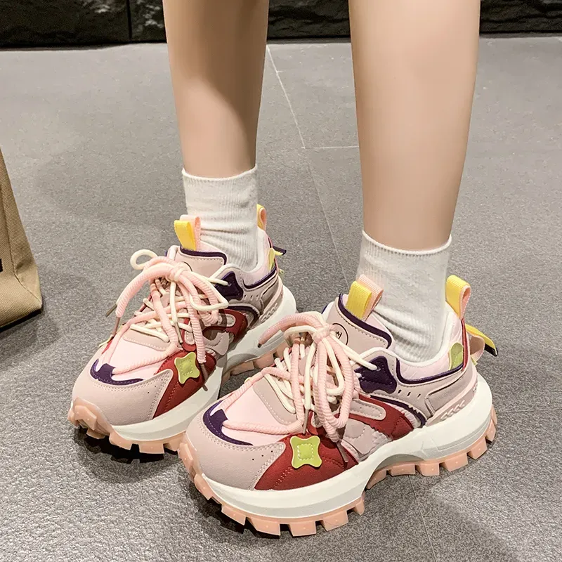 Dawei's House Cushioning Slip Resistant Chunky Sneakers Women's Gift Box Set-12