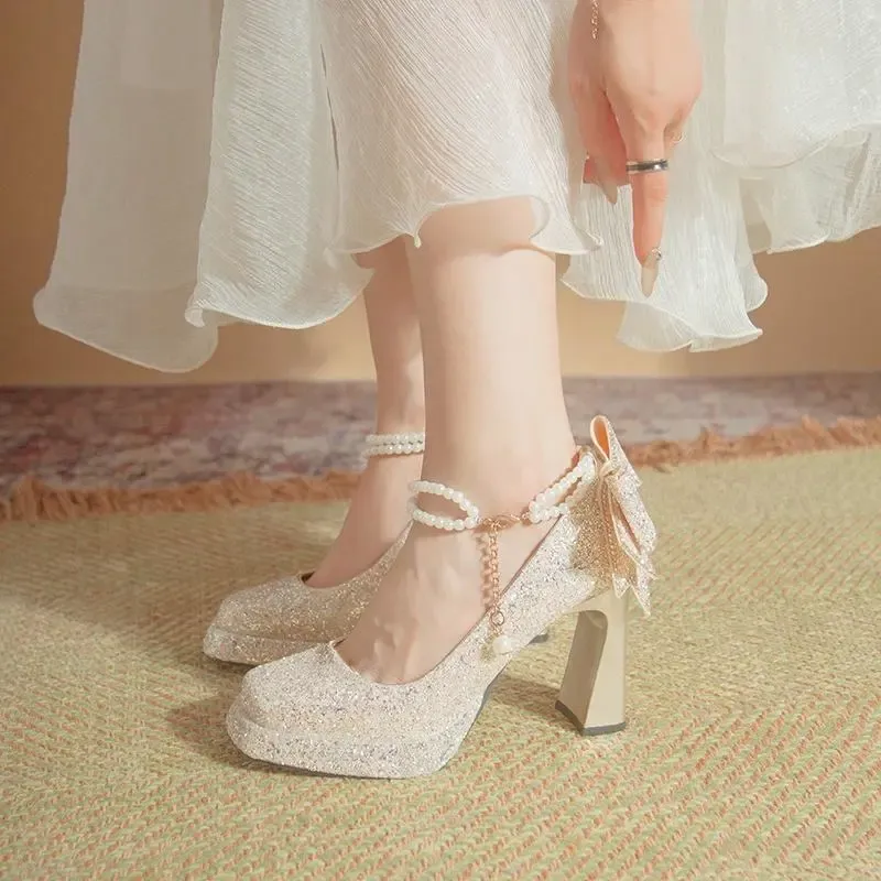 Dawei's House Chunky Heel High Heels Women's Gift Box Set-4