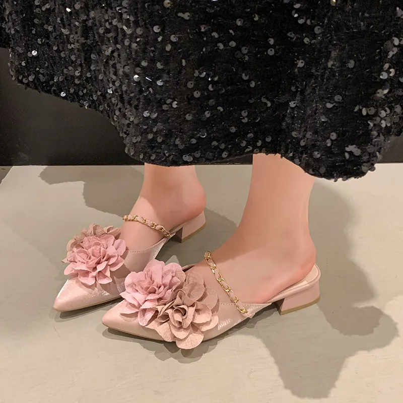 Dawei's House Rubber Sole Abrasion Resistant Slip Resistant Antibacterial Closed Toe Slippers Women's-8