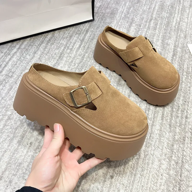 Dawei's House Rubber Sole Slip Resistant Antibacterial Closed Toe Slippers Women's-23