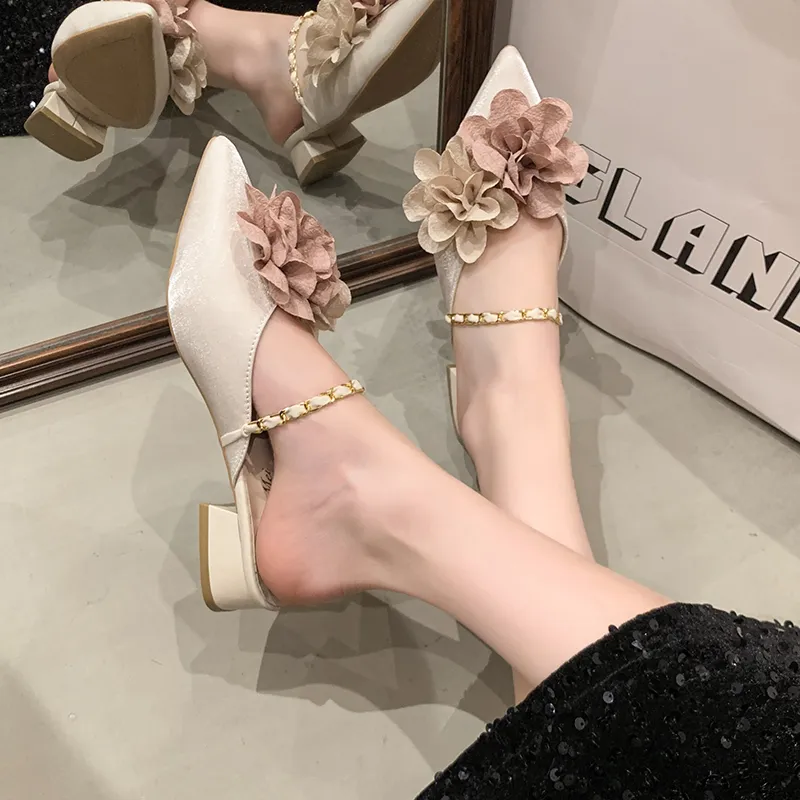Dawei's House Rubber Sole Abrasion Resistant Slip Resistant Antibacterial Closed Toe Slippers Women's-5