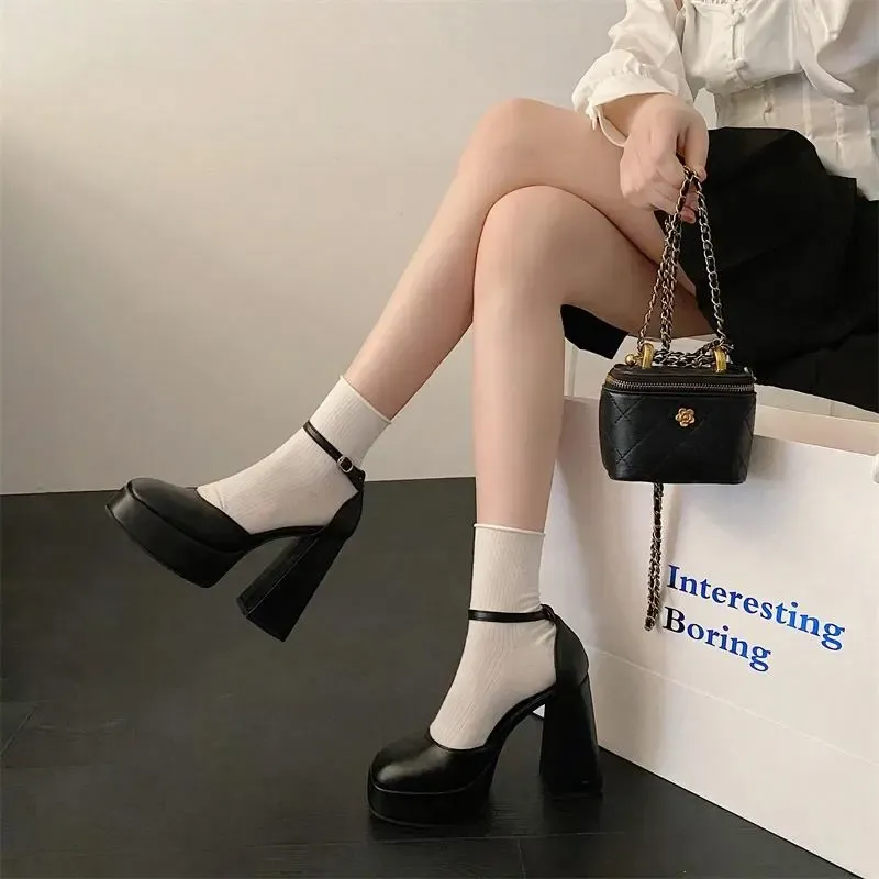 Dawei's House Chunky Heel High Heels Women's-2