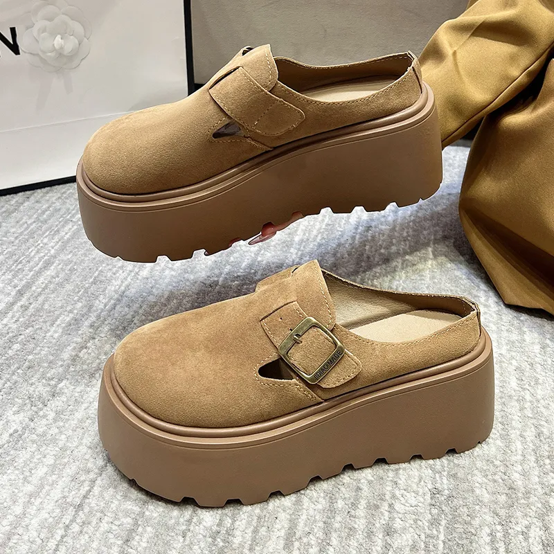Dawei's House Rubber Sole Slip Resistant Antibacterial Closed Toe Slippers Women's-10