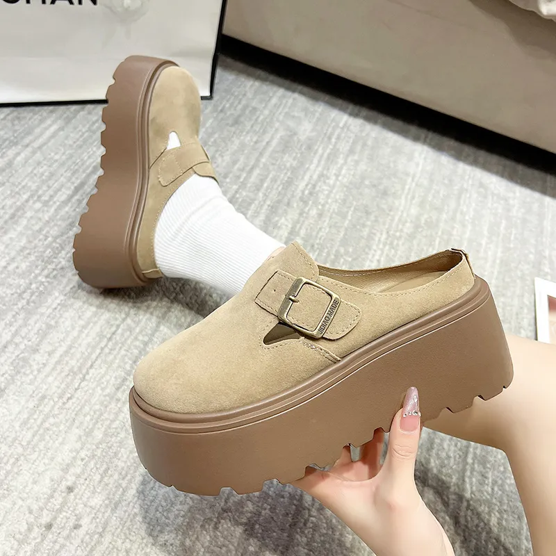 Dawei's House Rubber Sole Slip Resistant Antibacterial Closed Toe Slippers Women's-4