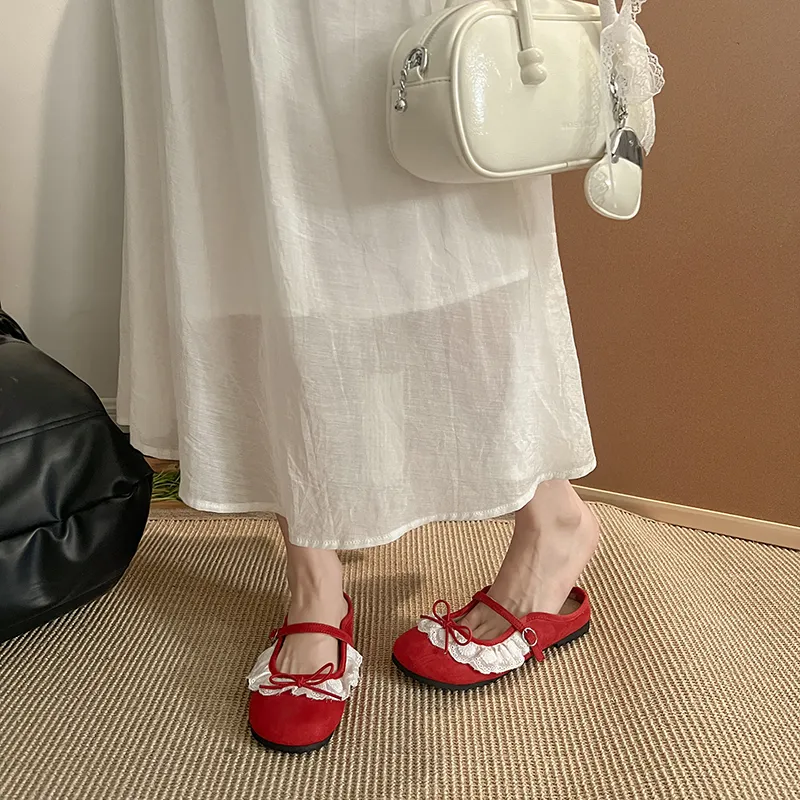 Dawei's House Rubber Sole Odor Resistant Abrasion Resistant Slip Resistant Closed Toe Slippers Women's-23